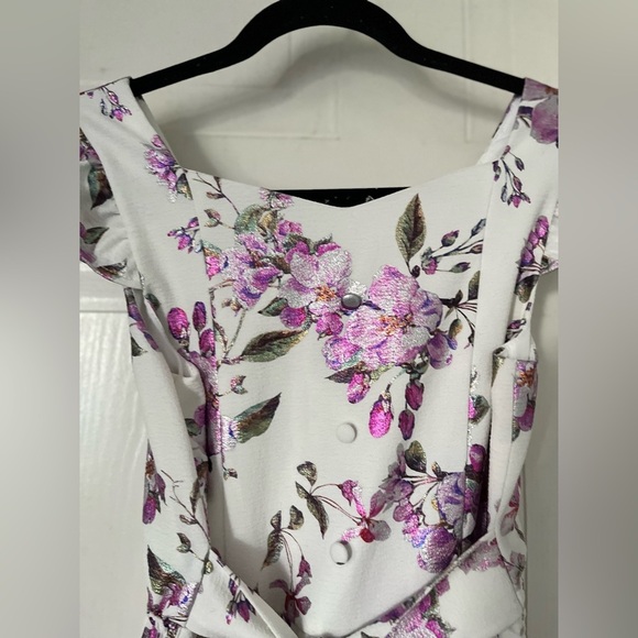 Belle Badgley Mischka Girls Floral Poly Jumpsuit - Picture 6 of 10